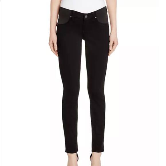 PAIGE Verdugo Skinny Maternity Jeans in Black Shadow - Picture 1 of 4